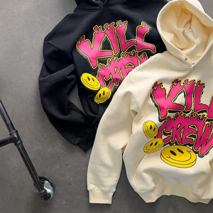 Sudadera con capucha estilo vintage streetwear, de tejido grueso, oversize, con estampado, estilo pullover, para proveedor de ropa de moda - Product Image 5