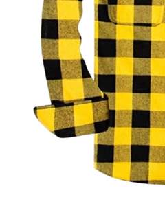 เสื้อเชิ้ตผ้าแฟลนเนลลายตารางสีเหลืองดำสำหรับผู้ชาย แขนยาว ติดกระดุม สไตล์ลำลองสำหรับฤดูหนาว เสื้อเชิ้ตลายตาราง ผลิตโดยโรงงาน OEM ทรงพอดีตัว - Product Image 5