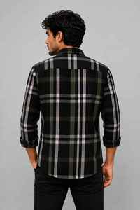 Camisa de Franela a Cuadros para Hombre, Manga Larga, con Botones, Informal, Ligera, 140g, para Primavera - Product Image 2
