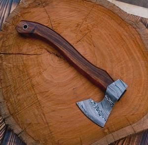 ขวานเหล็กดามัสกัสตีขึ้นรูปด้วยมือ STEEL CRAFT INTERNATIONAL ด้ามไม้พะยูง 13 นิ้ว สำหรับงาน DIY ระดับ ODM รับประกัน 1 ปี สำหรับงานไม้ - Product Image 5