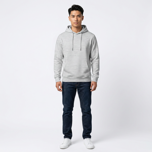 Sweat-shirt à capuche pour homme, coupe classique, couleur unie, tricot en coton, décontracté, pour l'automne - Product Image 4