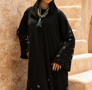 Offre Spéciale 2026 – Abaya Modeste de Dubaï à Manches Longues, Légère, Perlée et Pailletée, en Polyester Respirant pour Femme, Idéale Printemps, Ramadan, Prière et Quotidien - Product Image 5