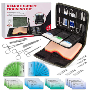 Kit d'entraînement à la suture avec coussin de suture de qualité supérieure et ensemble d'outils, à prix raisonnable, pour les étudiants en biologie et en anatomie. - Product Image 1