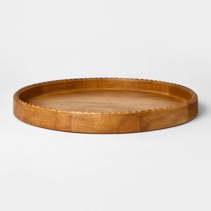 Plateau de service en bois de manguier et d'acacia éco-responsable, fait main, design moderne, à un seul niveau, idéal pour le bureau, décoration d'intérieur - Product Image 6