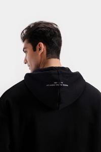 Pull-over en molleton 100% coton pour homme avec impression de slogan - Product Image 3