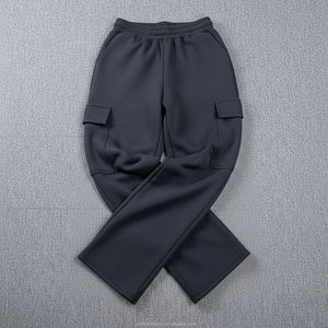 Venta al por mayor de ropa casual de invierno para mujer de alta calidad, económica, lisa, 100% algodón polar, con cordones planos y bolsillos laterales, corte recto. - Product Image 3