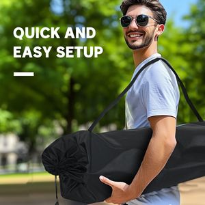 Sedia da Campeggio Pieghevole Nera per Adulti, Imbottita, Doppia con Braccioli e Portabicchieri, Borsa per il Trasporto per Uso Esterno - Product Image 5