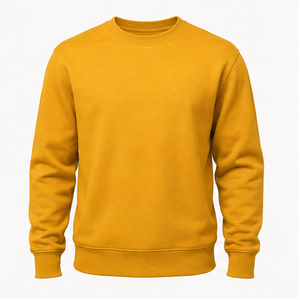 Sudadera Personalizada Mustard Gold para Hombre, Cuello Redondo Clásico, Corte Relajado, Felpa de Algodón y Poliéster de Peso Medio, MCRW-0021 - Product Image 1