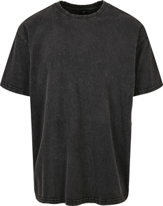 Camisetas casuales de manga corta con lavado ácido para hombre, camisetas con textura desgastada, tela de algodón transpirable, corte relajado, cuello redondo. - Product Image 3