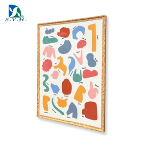 <b>Plastic</b> Wood Grain Frame Magnetic Educational Board for Kids <b>Animal</b> Learning Drawing Shapes Practice Sublimation - Product Image 4