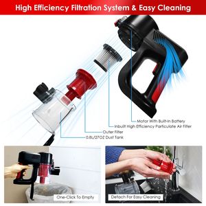 Aspirapolvere Senza Fili Leggero con Batteria da 12000mAh, Funzione Lavapavimenti con Illuminazione, 2 Velocità, Aspirapolvere Verticale Portatile - Product Image 6
