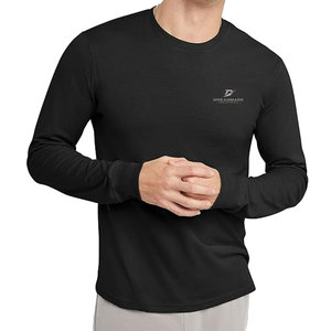 Men's Popular New Style Solid Long Sleeve T-Shirts 100% Cotton Eco-Friendly Breathable Quick Dry Custom Size High Quality - Product Image 3