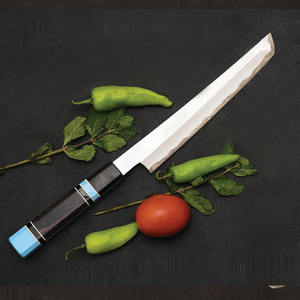 Couteau de cuisine personnalisé fait main en acier inoxydable de 9 pouces, épaisseur 0,5 mm, à lame droite et manche en bois, compatible lave-vaisselle - Product Image 6