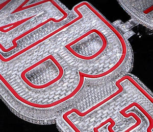 Colgante de nombre personalizado en plata de ley con diamantes de moissanita VVS colgante de diamante brillante Baguette diseño personalizado tendencia - Product Image 4