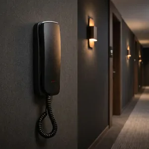 Téléphone mural en métal noir, durable, pour hôtels - Product Image 5