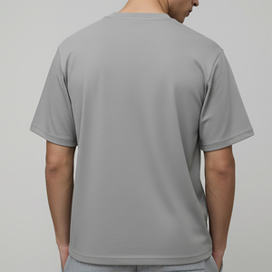 เสื้อยืดคอกลมสีพื้นคุณภาพสูง ไซส์ใหญ่ ผ้าฝ้าย 100% 230GSM พิมพ์โลโก้ตามสั่ง สไตล์ฮิปฮอป เสื้อยืดใส่หน้าร้อน - Product Image 2