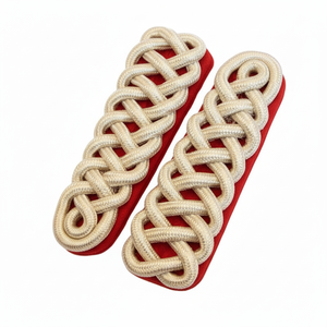 Epingles de hombro ajustables de Mylar blanco de alta tendencia con reverso rojo para uniformes profesionales y equipo de defensa personal - Product Image 2