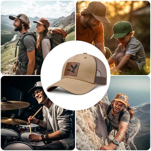 Gorra de Béisbol Personalizada con Parche de Cuero, Gorra Trucker con Cierre a Presión, Venta al Por Mayor OEM - Product Image 5