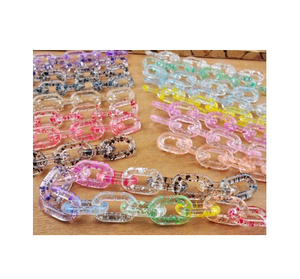 ของตกแต่งผนังแบบแขวน รูปโซ่เรซิ่น สีชมพูใส ของตกแต่งผนังสำหรับคริสต์มาส - Product Image 4