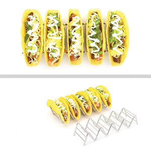 Direct Factory Sale Customized Logo Wavy Shape Stainless Steel Taco Tray Holder Pancake <b>Rack</b> Dishwasher Safe Hot Selling Parties - Product Image 4