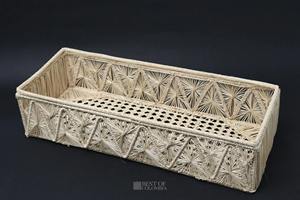 Plateau de rangement rectangulaire en rotin naturel tressé artisanal, décoratif, pour la cuisine, la salle de bain et la décoration des étagères - Product Image 6