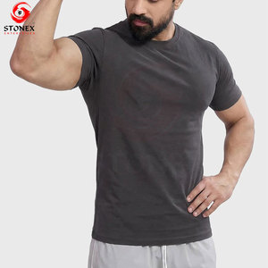Custom Logo & Design Print High Performance <b>Men</b> Gym T Shirt 100% Cotton Knitted Lightweight <b>Stretch</b> Training Sportswear - Product Image 1