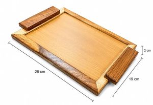 Bandeja Rectangular de Madera Hecha a Mano, Pulida, Decorativa, Multifuncional, con Patrón Abstracto Sólido, para Aniversario, Frutas - Product Image 1
