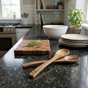Utensilios de Cocina de Madera de Suar de Grado Alimenticio con Incrustaciones de Canela Blanca, Color Marrón Claro, Hermosos Utensilios para Servir y Cocinar, Cucharas Nuevas - Product Image 4