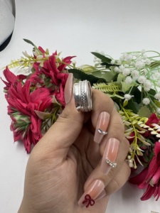 Trendy Brass Silver Plated Handmade <b>Spinner</b> <b>Ring</b> Rotating Anxiety Band Rope Design - Product Image 3