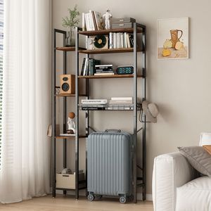 Mobiletto portaoggetti a 8 livelli da posizionare sopra il WC con cestello di scarico regolabile, scaffale angolare autoportante con ripiano laterale, unità portaoggetti per WC - Product Image 3