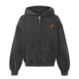 Dernières tendances en matière de design : sweats à capuche pour hommes, sweats à capuche décontractés pour hommes avec logo de marque personnalisé, sweats à capuche à fermeture éclair personnalisée, sweats à capuche effet délavé. - Product Image 1