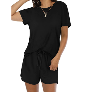 Conjunto de verano con tu propio logotipo personalizado para mujer, traje de 2 piezas transpirable, 2022 algodón, camisetas de media manga y pantalones cortos, 100% - Product Image 1