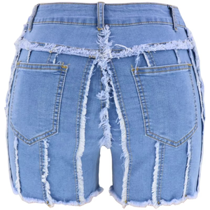 2023 High Street Fashion Summer Casual Lady Zipped <b>Button</b> Women Denim <b>Jeans</b> Shorts - Product Image 3