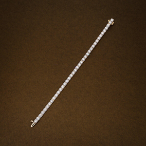 Pulsera de tenis de lujo con 30 diamantes redondos brillantes cultivados en laboratorio para mujer, certificada por IGI, oro de 14K, elegante para bodas y fiestas - Product Image 5