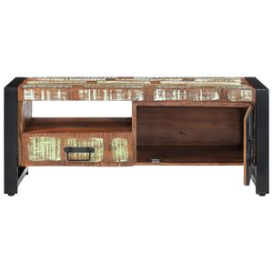 Tavolino da caffè in legno massello di recupero 39,4x19,7x16,1 pollici - Product Image 4