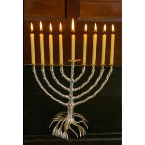 งานฝีมือโลหะ เชิงเทียนเมโนราห์ 9 แขน สีเงิน รุ่นล่าสุด ของตกแต่งงานฝีมือ เชิงเทียนโลหะ สำหรับงานอีเว้นท์ ทนความร้อน - Product Image 1