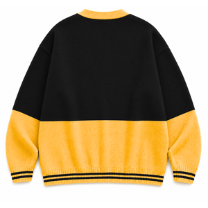 Custom NCBW 100 Black <b>Women</b> Breathable Varsity <b>sweater</b> with Embroidered Logo Front Black gold casual full Sleeve for Female - Product Image 4