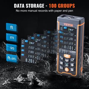 Misuratore di distanza Laser con precisione di 400 ft 100-gruppo di stoccaggio pitagorico modalità 2.4 ''schermo LCD colorato misura l'area di distanza Laser - Product Image 5