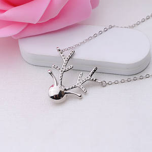 Collier pendentif en argent S925 fait main avec des bois de cerf, 8-10 cheveux de cire d'abeille, chaîne 316, accessoires en perles, nouveau accessoire de mode DIY - Product Image 4