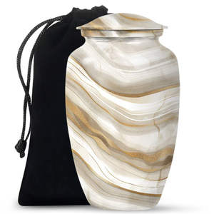 Urna de Metal con Cruz Azul y Paloma para Cenizas, Urna Conmemorativa para Cremación de Adultos con Bolsa de Terciopelo para Exhibición en el Hogar y Funerales - Product Image 4