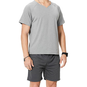Ensemble été homme, t-shirt à manches courtes et short, deux pièces, coton, vêtements décontractés - Product Image 4