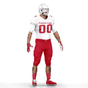Uniforme de football américain personnalisé sublimé, maillot ajusté à col en V et manches courtes pour homme, pantalon, gants et chaussettes anti-humidité - Product Image 3