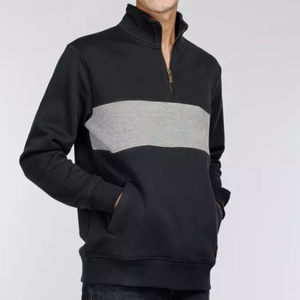 Sweat-shirts à demi-zip pour hommes en coton 100% teint de qualité supérieure, imprimés en sérigraphie, bicolores, grandes tailles, vêtements d'hiver, sweats à capuche - Product Image 3