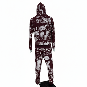 Unisex Stone Wash Embroidered Printed Hooded Tracksuit Full Zip Streetwear <b>Set</b> Cotton Regular Fit Four-Way Stretch Vintage - Product Image 6