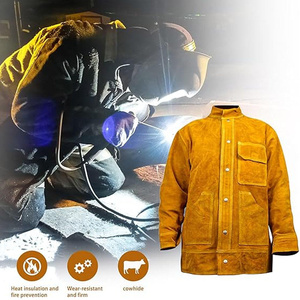 เสื้อแจ็คเก็ตหนังวัวสำหรับงานเชื่อม ทนทาน ป้องกันเปลวไฟ เหมาะสำหรับงานหนัก  สำหรับทุกเพศ - Product Image 4
