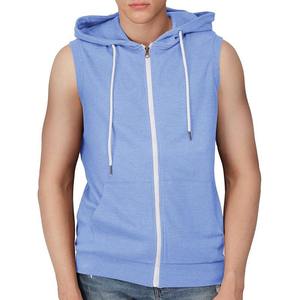 Chaleco con Capucha Premium sin Mangas con Cremallera, Logotipo Personalizado, Forro Polar de Algodón, Bolsillo Canguro, Fabricante OEM ODM - Product Image 1