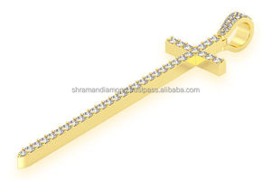 Wholesale 925 Silver <b>Gold</b> Plated Custom Jesus Point Cross <b>Pendant</b> Necklace Natural Diamond Christian Religious <b>Pendants</b> Charms - Product Image 5
