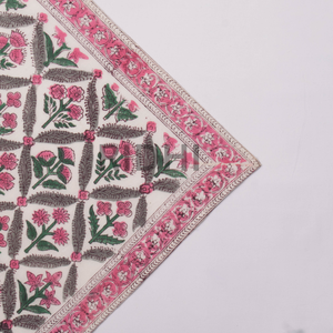 Serviettes de table en coton 100% imprimées à la main en Inde, motif floral, rose vif, de haute qualité, pour dîner, vente en gros - Ridhi - Product Image 6