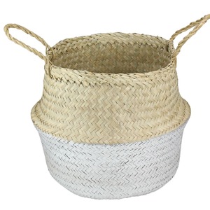Foldable seagrass <b>basket</b> custom paint color available Handmade <b>Storage</b> <b>Basket</b> Wholesale eco-friendly Made in Vietnam - Product Image 4