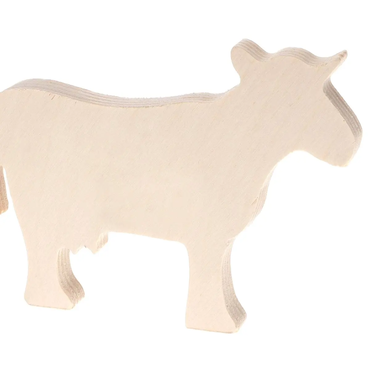LGW Wood Shape Cow 5.38 x 4.13 x 0.5" durable lightweight natural raw unfinished environmentally friendly decorate to suit paint
